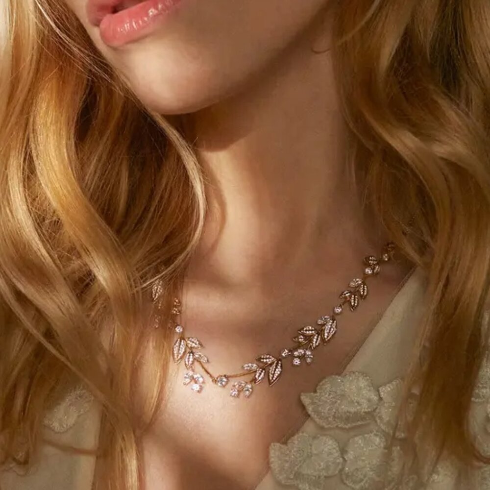 US$345 Nadri Midsommer Leaf Adjustable Slider Necklace
